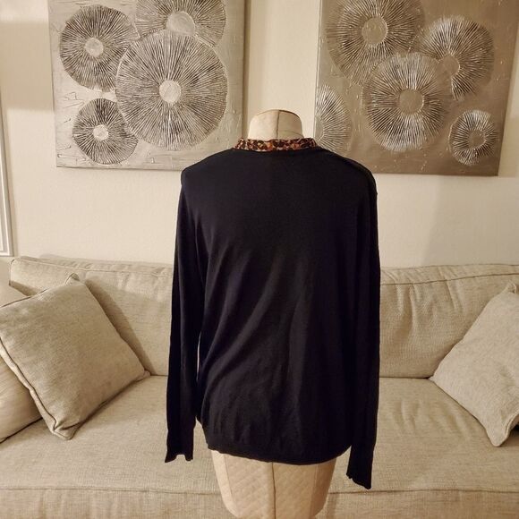14th & Union Contrast Tie Neck Sweater sz 1X - Picture 7 of 11